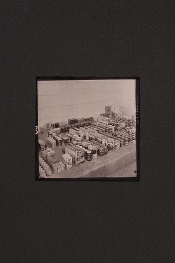 Bill Belknap checks the supplies at Boulder City before taking them to Lees Ferry and other points.  Outboard motor traverse of the Grand Canyon