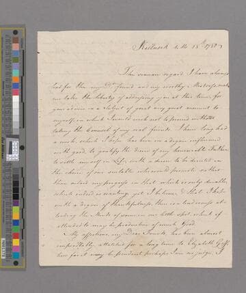 Lecky, John. Letter to Richard Shackleton