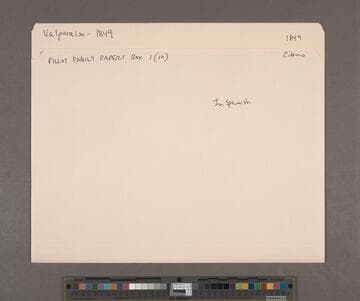 Pillot family papers, folder 10, Valparaiso,1849