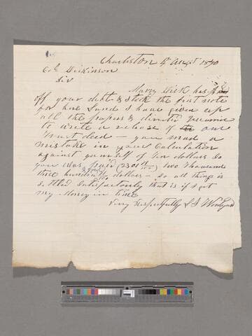 L. J. Woodyard letter to William Dickinson, Jr