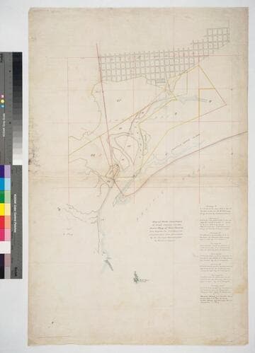 Map of State Locations of land claims in the Inner Bay of San Pedro