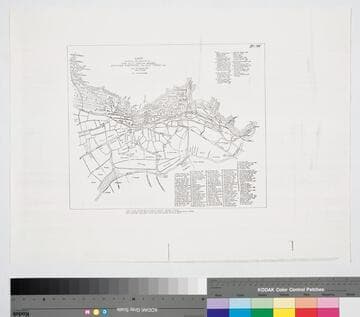 Map showing the location of the old Zanja Madre, ditches, vineyards and Old Town, etc