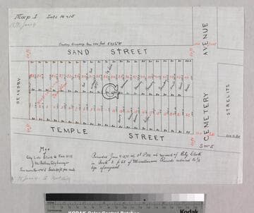 Map of City Lots Block G Fort Hill: Map 1, Lots 14 & 15