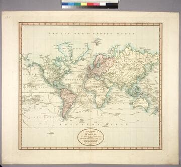 New Chart of the World on Mercator's Projection: exhibiting The Tracks & Discoveries of the most Eminent Navigators, to the Present Period