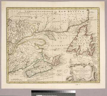 New and Accurate Map of the Islands of Newfoundland, Cape Briton, St. John and Anticosta; together with the neighboring Countries of Nova Scotia, Canada &ce. Drawn from the most approved Modern Maps and Charts, and Regulated by Astront. Observatns. by Eman Bowen