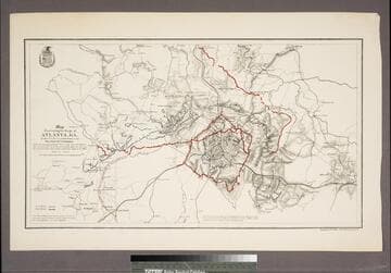 Map illustrating the Siege of Atlanta, GA. by the U.S. Forces, under Command of Maj. Gen. W. T. Sherman from the passage of Peach Tree Creek, July 19th 1864 to the movement upon the Enemy's lines of communication south of Atlanta, August 26, 1864
