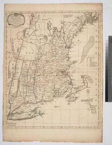 Map of the most Inhabited part of New England, containing the Provinces of Massachusets [sic] Bay and New Hampshire, with the Colonies of Conecticut [sic] and Rhode Island, Divided into Counties and Townships: