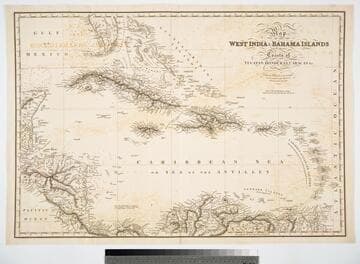 Map of the West India & Bahama Islands with the adjacent Coasts of Yucatan, Honduras, Caracas, &c