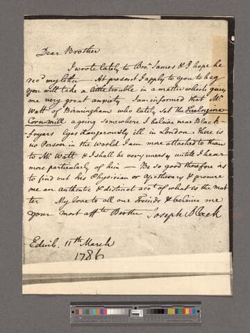 Black, Joseph (b) to Alexander Black (b) [facsimile]