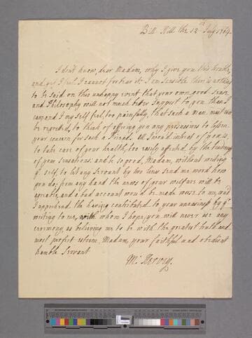 Hervey, Mary (Lepell), Baroness Harvey of Ickworth. Letter to Elizabeth (Robinson) Montagu