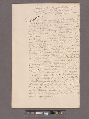 Bullivant, Benjamin. To John Usher : Extract of a letter from Mr. Bullivant