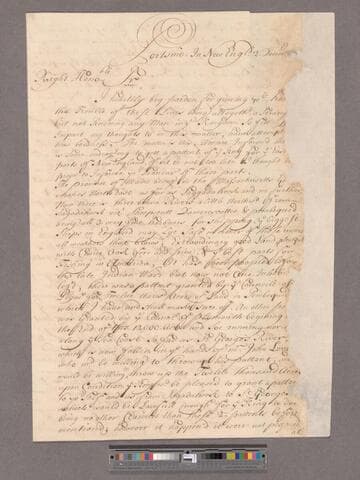 Partridge, William. Letter to William Blathwayt