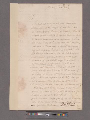 Blathwayt, William. Letter to Nathaniel Bacon