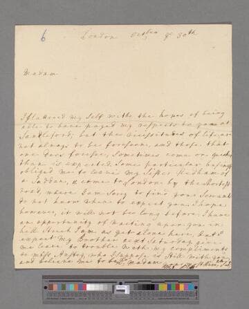 Pitt, Mary. Letter to Elizabeth (Robinson) Montagu
