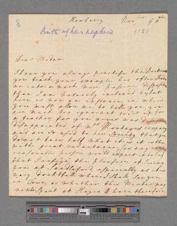 Pitt, Mary. Letter to Elizabeth (Robinson) Montagu
