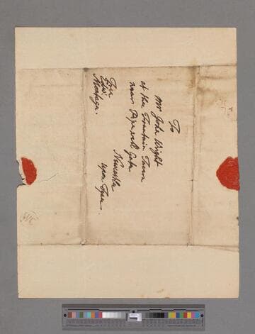 Montagu, Edward. Cover to John Wright