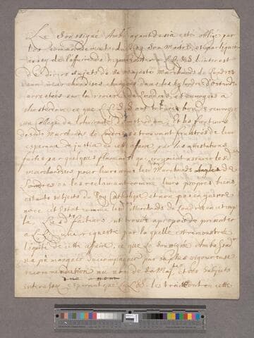 Temple, Sir William. Statement re Bilanders