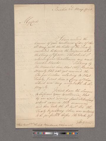 Du Bourgay, Charles. Letter to Alexander Hume-Campbell, 2nd Earl of Marchmont, and Charles Whitworth, 1st Baron Whitworth of Galway