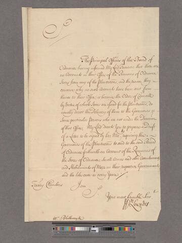 Lowndes, William. Letter to William Blathwayt