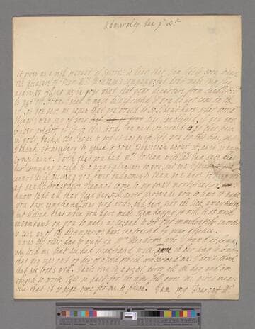 Montagu, Dorothy (Fane), Countess of Sandwich. Letter to Elizabeth (Robinson) Montagu