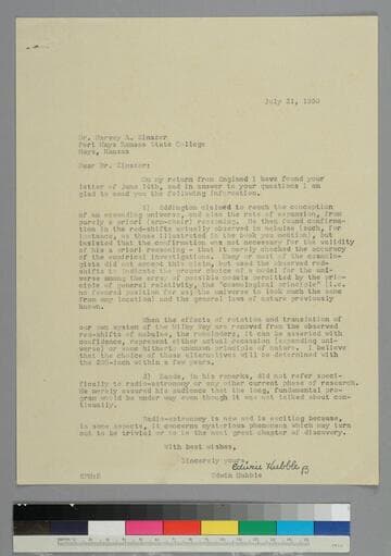 Secretary Alice Beach writes on behalf of EPH to Harvey Sinszer of Fort Hays Kansas State College