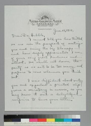 Writer Anita Loos writes to EPH