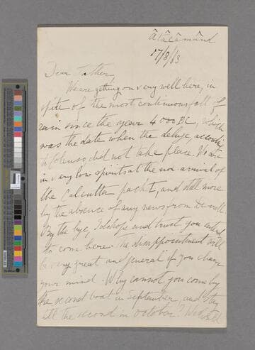 Sir George Otto Trevelyan, 2d Baronet. Letter to Sir Charles Edward Trevelyan, 1st Baronet