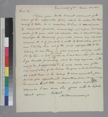 Arthur S. Brockenbrough, University of Virginia, letter to Thomas Jefferson, Monticello