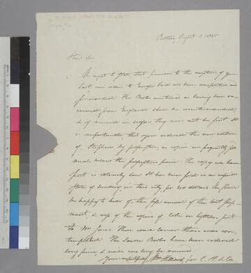 William Hilliard, Cummings, Hilliard & Co., Boston, letter to Thomas Jefferson