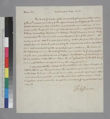 Thomas Jefferson, Monticello, letter to John Patten Emmet, New York