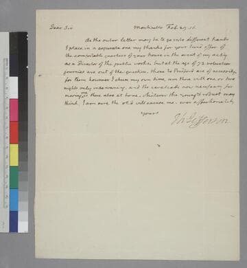 Thomas Jefferson, Monticello, letter to Wilson Cary Nicholas