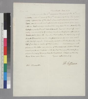 Thomas Jefferson, Monticello, letter to Archibald Thweatt