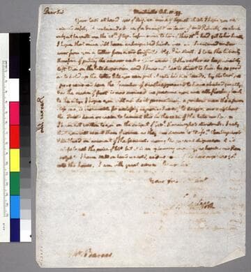 Thomas Jefferson, Monticello, letter to John Barnes