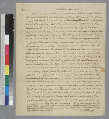 Thomas Jefferson, Monticello, letter to Joel Barlow, Washington, D.C