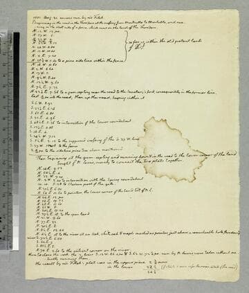Survey of land tracts purchased from Nicholas Lewis and Richard Overton in Albemarle County