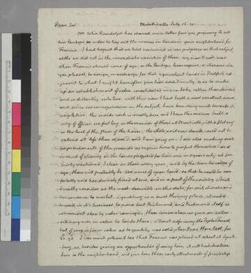 Thomas Jefferson, Monticello, letter to John Wayles Eppes