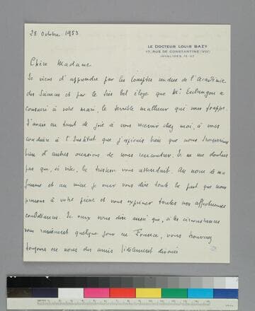 Louis Bazy sends his condolences to GBH