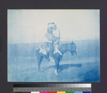 Unidentified Plains Indian with horse