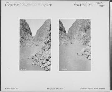 Colorado River - View of steep canyon wall from as seen from river