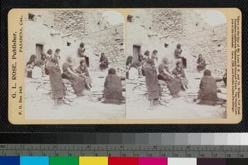 Hopi women and children gathered at an unidentified pueblo