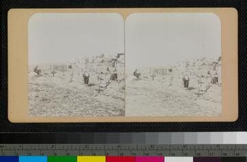 Cahuilla Indians attending to the graves at the cemetery at Cahuilla