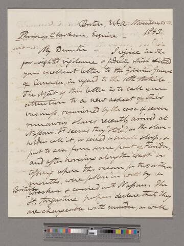 Leavitt, Joshua. Letter to Thomas Clarkson