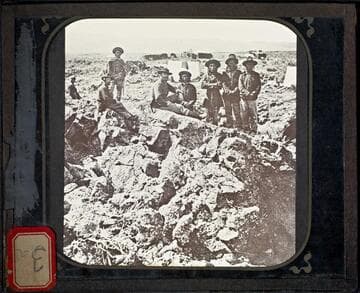 A group of soldiers and Warm Spring Indian Scouts