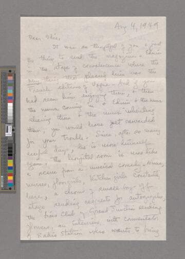 Hubble, Grace Burke. Letter to Ida Crotty