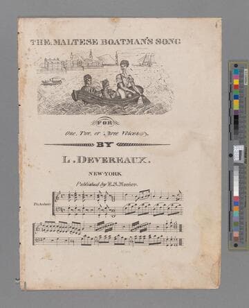 The Maltese boatman's song : for one, two, or three voices  / by L. Devereaux