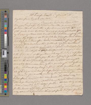 Harvey, Robert. Letter to Elizabeth (Carleton) Shackleton