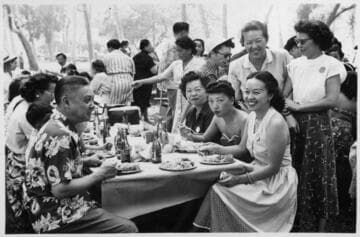 Mabel Hong and group at a picnic