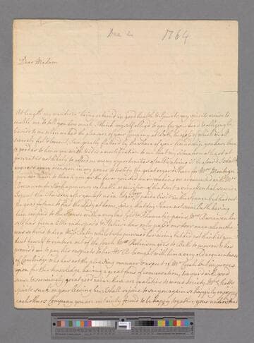 Robinson, Mary (Richardson). Letter to Elizabeth (Robinson) Montagu