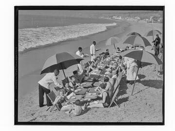 Deauville Club serving people on the beach, Santa Monica