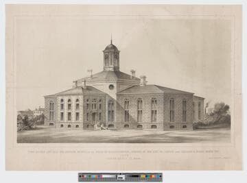 View of the new jail for Suffolk County, in the state of Massachusetts, erecting by the city of Boston upon Charles & North Grove Sts. : 1848 Josiah Quincy Jr. Mayor